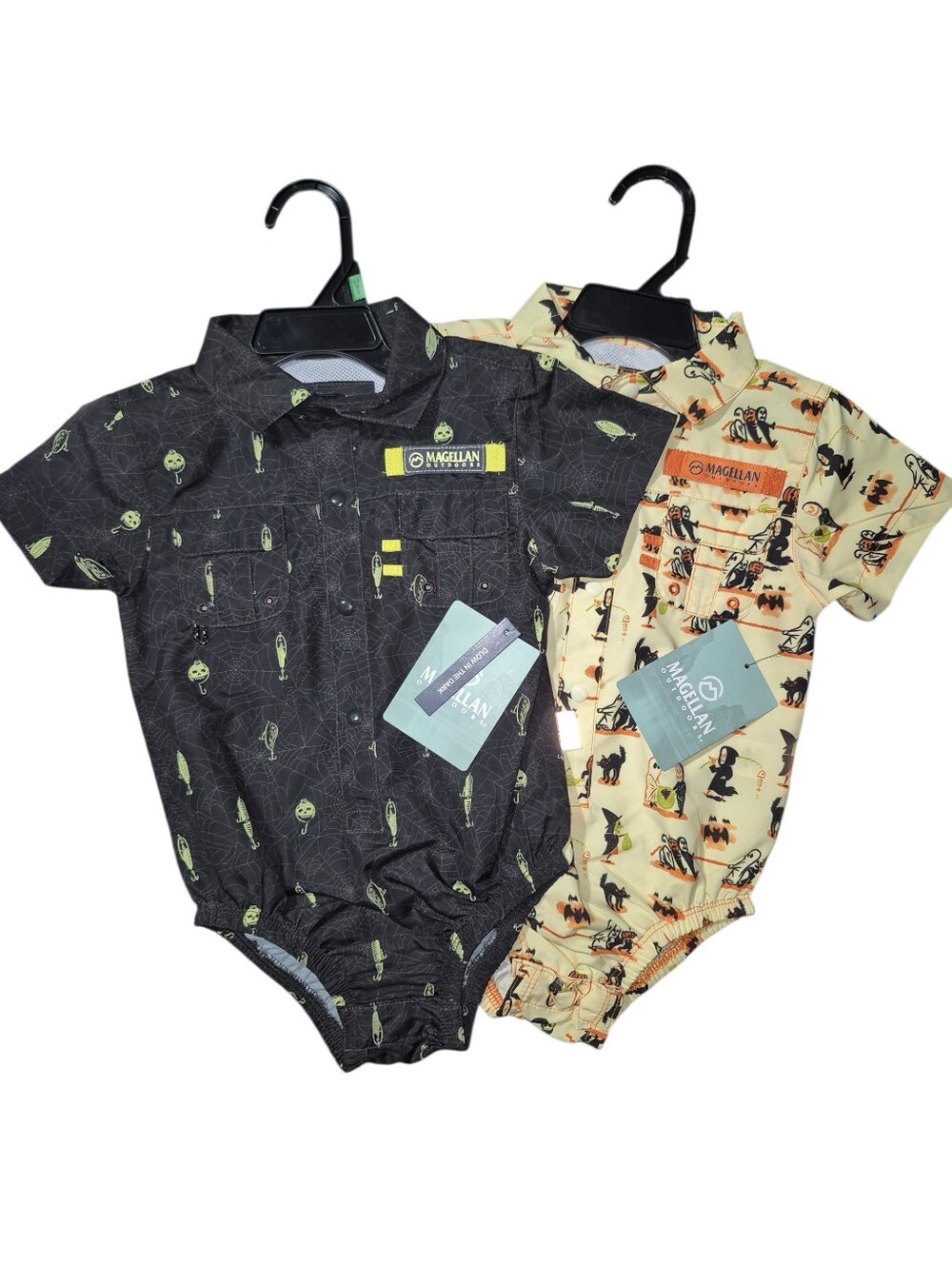 Magellan Kids' Halloween Short-Sleeve One-Piece Bodysuit 2 Piece Bundle 6-9 Mths